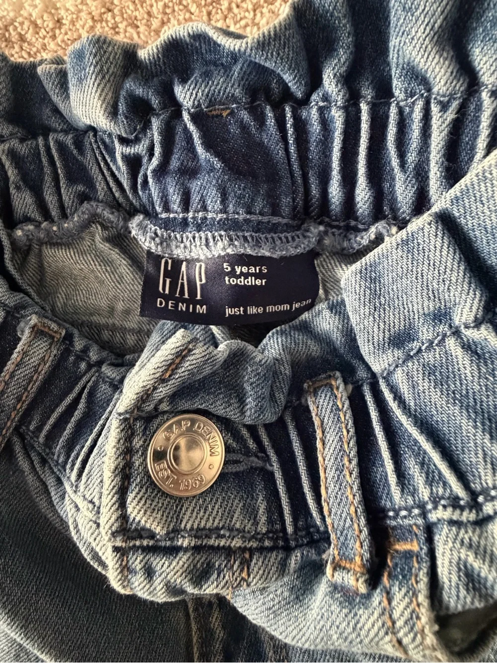 GAP High-Rise Paperbag Waist Jeans - Blue Denim
